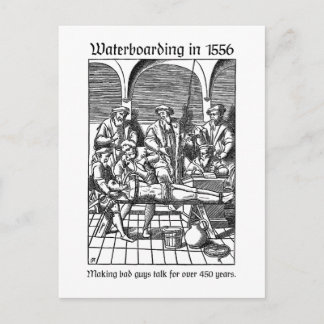Waterboarding in 1556 briefkaart