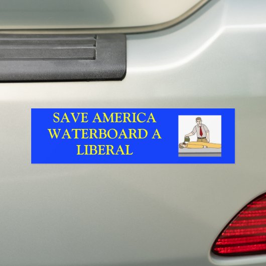 waterboardingaliberaal, SAVE AMERICAWATERBOARD A.. Bumpersticker (Op auto)