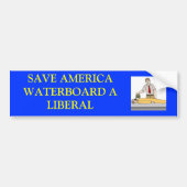 waterboardingaliberaal, SAVE AMERICAWATERBOARD A.. Bumpersticker (Voorkant)