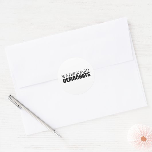 Waterborddemocraten Ronde Sticker (Envelop)
