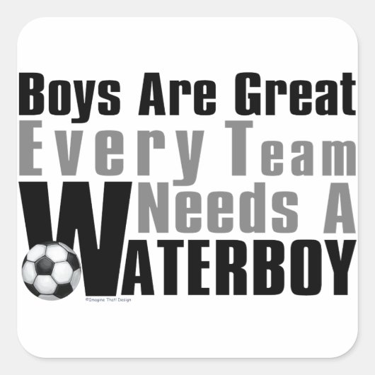 Waterboy Soccer Vierkante Sticker (Voorkant)