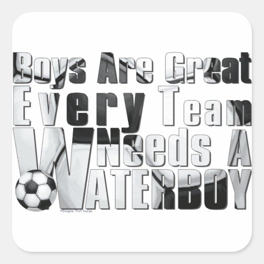 Waterboy Soccer Vierkante Sticker (Voorkant)