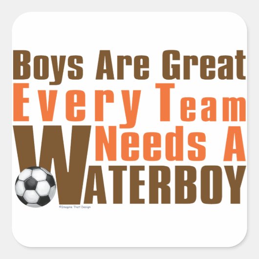Waterboy Soccer Vierkante Sticker (Voorkant)