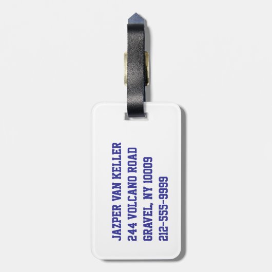 Waterboy Volleyball in Blue en Yellow Bagagelabel (Achterkant verticaal)