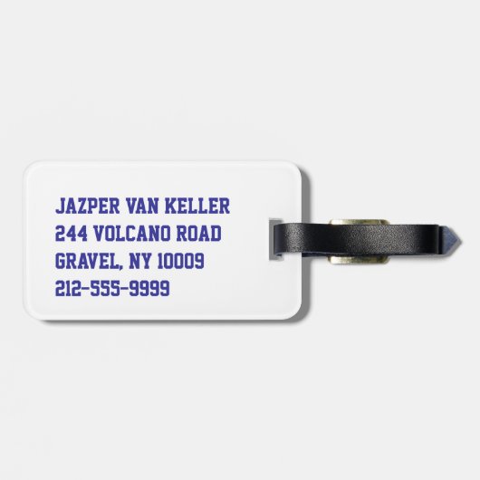 Waterboy Volleyball in Blue en Yellow Bagagelabel (Achterkant horizontaal)