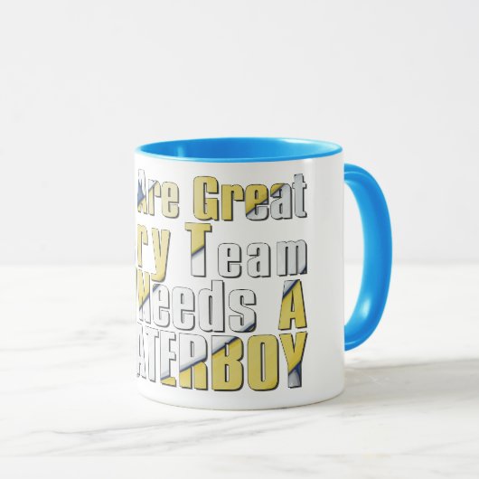 Waterboy Volleyball in Blue en Yellow Mok (Voorkant rechts)