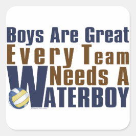 Waterboy Vollyball in Blue Vierkante Sticker