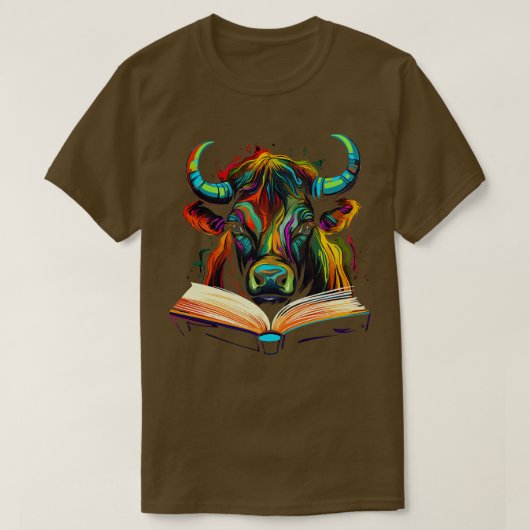 Waterbuffel leest boek TShirt (Design voorkant)