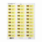 Waterbuffel met cartoon van bloemen etiket (Full Sheet)