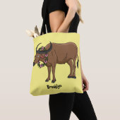 Waterbuffel met cartoon van bloemen tote bag (Dichtbij)