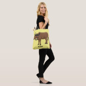Waterbuffel met cartoon van bloemen tote bag (Op model)