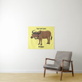 Waterbuffel met cartoon van bloemen wandkleed (In Situ (horizontaal))