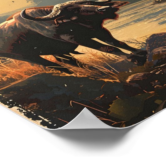 Waterbuffel  poster (Hoek)