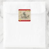 Waterbuffelkinderen Chinees Ox jaar 2021 SqS Vierkante Sticker (Tas)