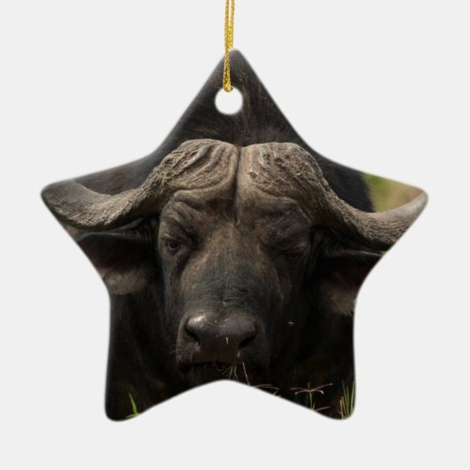 Waterbuffelversiering grazen keramisch ornament (Voorkant)