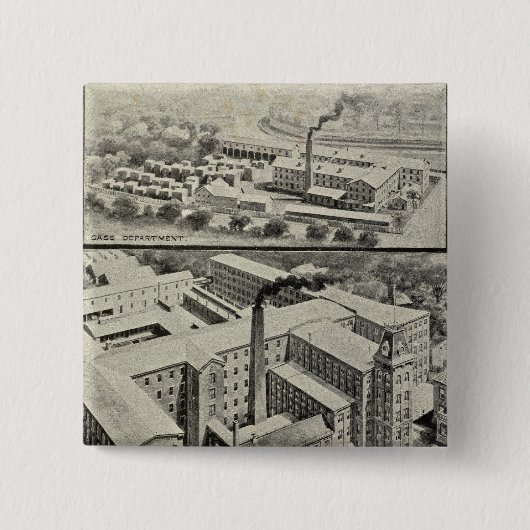 Waterbury Clock Co. Vierkante Button 5,1 Cm (Voorkant)