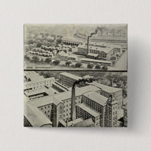 Waterbury Clock Co. Vierkante Button 5,1 Cm