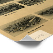 Waterbury Connecticut 1917 Antiek Panoramische Kaa Poster (Hoek)