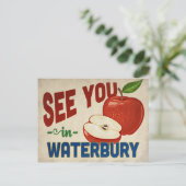 Waterbury Connecticut Apple - Vintage Travel Briefkaart (Staand voorkant)