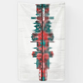 Waterbury Connecticut Skyline Spandoek (Verticaal)