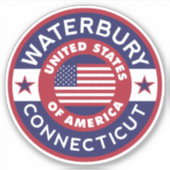 WATERBURY, Connecticut Sticker (Voorkant)