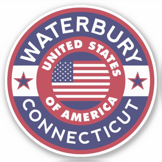 WATERBURY, Connecticut Sticker (Voorkant)