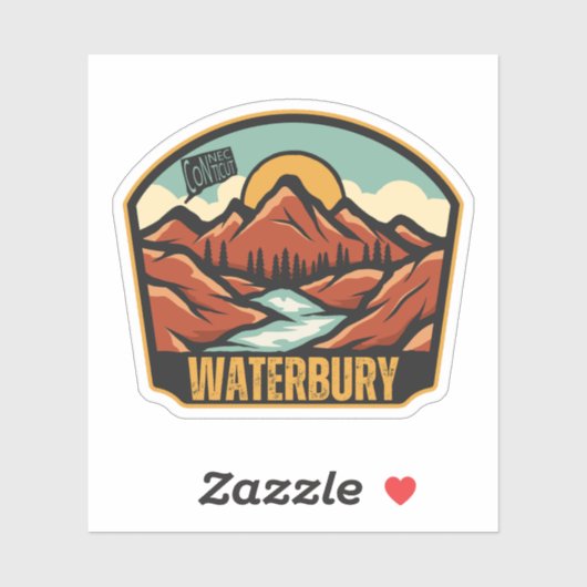 Waterbury, Connecticut Sticker (Vel)