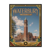 Waterbury Connecticut Vintage Art Deco Gouden Tijd
