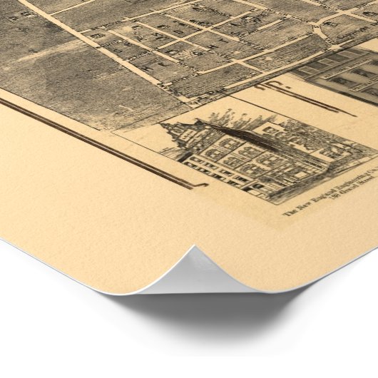 Waterbury, CT Panoramic Map - 1899 Poster (Hoek)