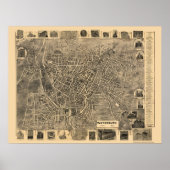 Waterbury, CT Panoramic Map - 1899 Poster (Voorkant)