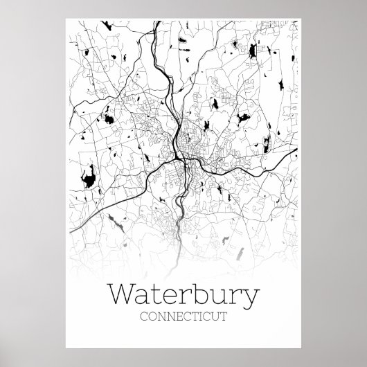 Waterbury Map - Connecticut - City Map Poster (Voorkant)