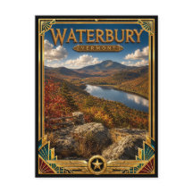 Waterbury Vermont Vintage Art Deco Gouden Tijdperk