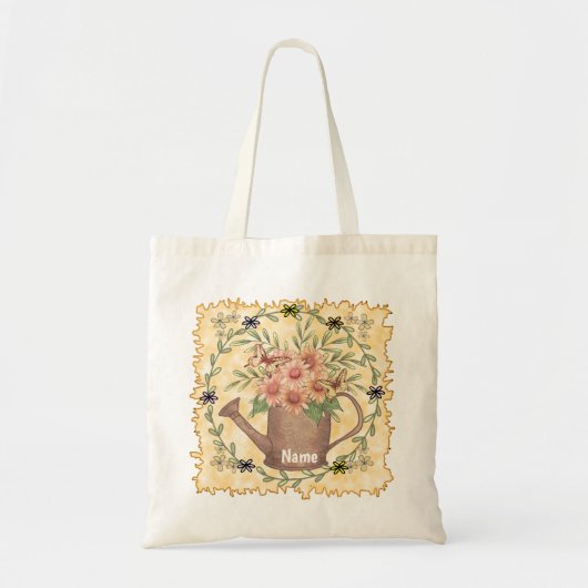 Watercan Pink Daisies canvas tas (Voorkant)