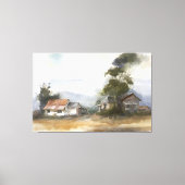 Waterccolor Landschap 1 Canvas Afdruk (Voorkant)