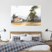 Waterccolor Landschap 1 Canvas Afdruk (Insitu (Slaapkamer))