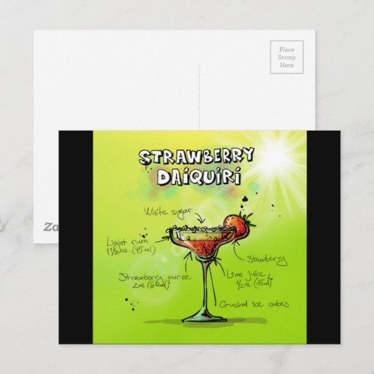 Watercocktail Recept Briefkaart (Voorkant / Achterkant)