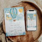 Watercolo Hot Air Balloon Kind 5e verjaardag Kaart