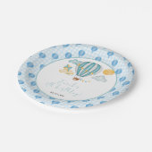 Watercolo Hot Air Balloon Kind 5e verjaardag Papieren Bordje (Gekanteld)