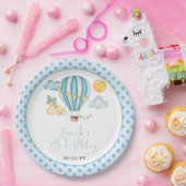 Watercolo Hot Air Balloon Kind 5e verjaardag Papieren Bordje (Feest)