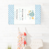 Watercolo Hot Air Balloon Kind 5e verjaardag Spandoek (Insitu)