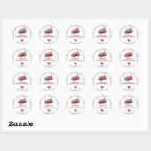 Watercolo Merry Christmas Retouradreslabels Ronde Sticker (Vel)