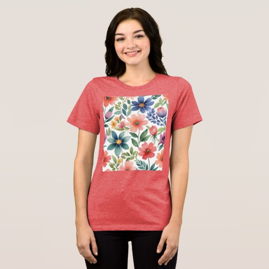 watercolo Tri-Blend shirt (Voorkant volledig)