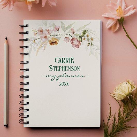 Watercolor 1600s Art Floral Spiral Planner