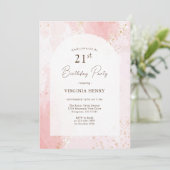Watercolor 21e verjaardagsfeestje kaart (Staand voorkant)