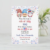 Watercolor 4 juli Barbecue Feest Kaart (Staand voorkant)