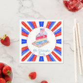 Watercolor 4 juli cakefeest servet (Insitu)
