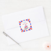 Watercolor 4 juli cakefeest vierkante sticker (Envelop)