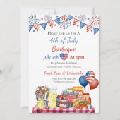 Watercolor 4 juli Feest  Kaart (Voorkant)