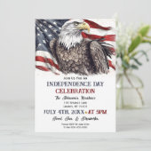 Watercolor 4 juli Feest  Kaart (Staand voorkant)