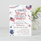 Watercolor 4 juli Feest  Kaart (Staand voorkant)